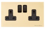 M Marcus Heritage Brass Windsor Range Double Switched Socket
