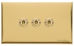 M Marcus Heritage Brass 3 Gang 2 Way Toggle Switch