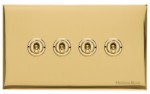 M Marcus Heritage Brass 4 Gang 2 Way Toggle Switch