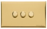 M Marcus Heritage Brass Windsor Range 3 Gang Multi Location Secondary Dimmer
