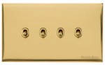 M Marcus Heritage Brass Windsor Range 4 Gang Stockholm Toggle Switch