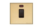 M Marcus Heritage Brass Windsor Range 20 Amp Double Pole Switch with Neon Indicator