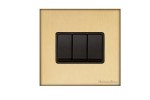 M Marcus Heritage Brass Windsor Range 3 Gang 2 Way Rocker Switch