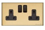 M Marcus Heritage Brass Windsor Range Double Switched Socket