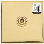 M Marcus Heritage Brass Windsor Range 1 Gang Dimming Toggle Switch