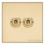 M Marcus Heritage Brass 2 Gang 2 Way Toggle Switch