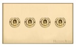 M Marcus Heritage Brass 4 Gang 2 Way Toggle Switch