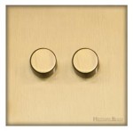 M Marcus Heritage Brass Windsor Range 2 Gang Multi Location Primary Dimmer