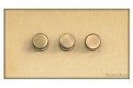 M Marcus Heritage Brass Windsor Range 3 Gang Multi Location Secondary Dimmer