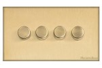 M Marcus Heritage Brass Windsor Range 4 Gang Multi Location Primary Dimmer