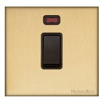 M Marcus Heritage Brass Windsor Range 20 Amp Double Pole Switch with Neon Indicator