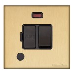 M Marcus Heritage Brass Windsor Range Switched Fused Spur Unit with Neon Indicator and Flex Outlet