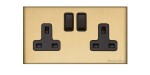 M Marcus Heritage Brass Windsor Range Double Switched Socket