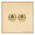 M Marcus Heritage Brass 2 Gang 2 Way Toggle Switch