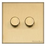 M Marcus Heritage Brass Windsor Range 2 Gang Multi Location Primary Dimmer