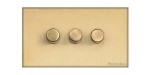 M Marcus Heritage Brass Windsor Range 3 Gang Multi Location Secondary Dimmer