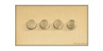 M Marcus Heritage Brass Windsor Range 4 Gang Multi Location Primary Dimmer