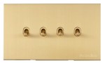 M Marcus Heritage Brass Windsor Range 4 Gang Stockholm Toggle Switch