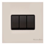 M Marcus Heritage Brass Windsor Range 3 Gang 2 Way Rocker Switch