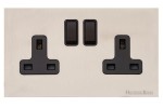 M Marcus Heritage Brass Windsor Range Double Switched Socket