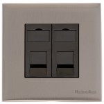 M Marcus Heritage Brass Windsor Range 2 Gang CAT6 Socket