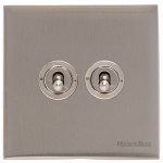 M Marcus Heritage Brass 2 Gang 2 Way Toggle Switch