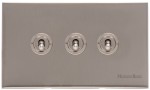 M Marcus Heritage Brass 3 Gang 2 Way Toggle Switch
