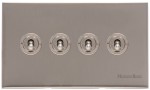 M Marcus Heritage Brass 4 Gang 2 Way Toggle Switch