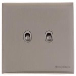 M Marcus Heritage Brass Windsor Range 2 Gang Stockholm Toggle Switch