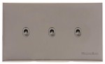M Marcus Heritage Brass Windsor Range 3 Gang Stockholm Toggle Switch