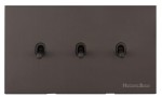 M Marcus Heritage Brass Windsor Range 3 Gang Stockholm Toggle Switch