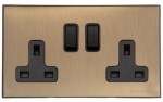 M Marcus Heritage Brass Windsor Range Double Switched Socket