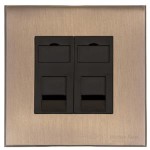 M Marcus Heritage Brass Windsor Range 2 Gang CAT6 Socket