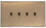 M Marcus Heritage Brass Windsor Range 4 Gang Stockholm Toggle Switch