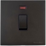 M Marcus Heritage Brass Windsor Range 20 Amp Double Pole Switch with Neon Indicator