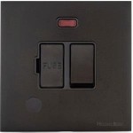 M Marcus Heritage Brass Windsor Range Switched Fused Spur Unit with Neon Indicator and Flex Outlet