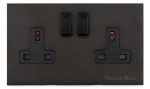 M Marcus Heritage Brass Windsor Range Double Switched Socket