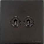 M Marcus Heritage Brass 2 Gang 2 Way Toggle Switch