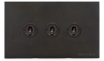 M Marcus Heritage Brass 3 Gang 2 Way Toggle Switch
