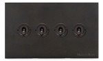 M Marcus Heritage Brass 4 Gang 2 Way Toggle Switch