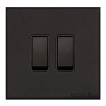 M Marcus Heritage Brass Windsor Range 2 Gang 2 Way Rocker Switch