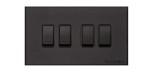 M Marcus Heritage Brass Windsor Range 4 Gang 2 Way Rocker Switch