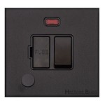 M Marcus Heritage Brass Windsor Range Switched Fused Spur Unit with Neon Indicator and Flex Outlet