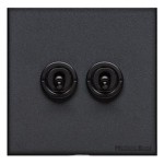 M Marcus Heritage Brass 2 Gang 2 Way Toggle Switch