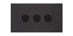 M Marcus Heritage Brass 3 Gang 2 Way Toggle Switch