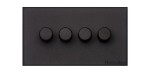 M Marcus Heritage Brass Windsor Range 4 Gang 2 Way Push On/Off Dimmer Switch (250 watts)