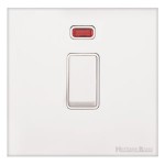 M Marcus Heritage Brass Windsor Range 20 Amp Double Pole Switch with Neon Indicator