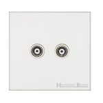 M Marcus Heritage Brass Windsor Range 2 Gang TV Coaxial Socket