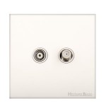 M Marcus Heritage Brass Windsor Range TV/Satellite Socket