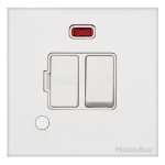 M Marcus Heritage Brass Windsor Range Switched Fused Spur Unit with Neon Indicator and Flex Outlet